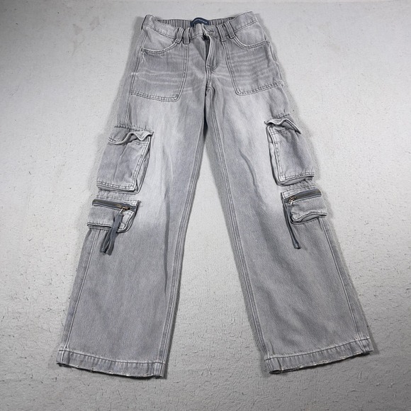 Aeropostale Pants - Aeropostale Mid Rise‎ Cargo Pants XS Gray Wide Leg Y2K Streetwear Grungecore